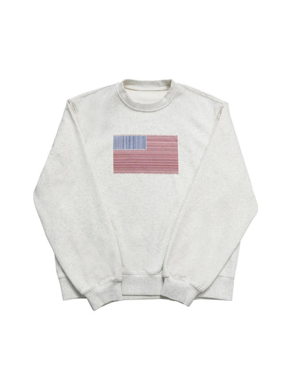Retro Qr Code Print Crewneck Sweatshirt