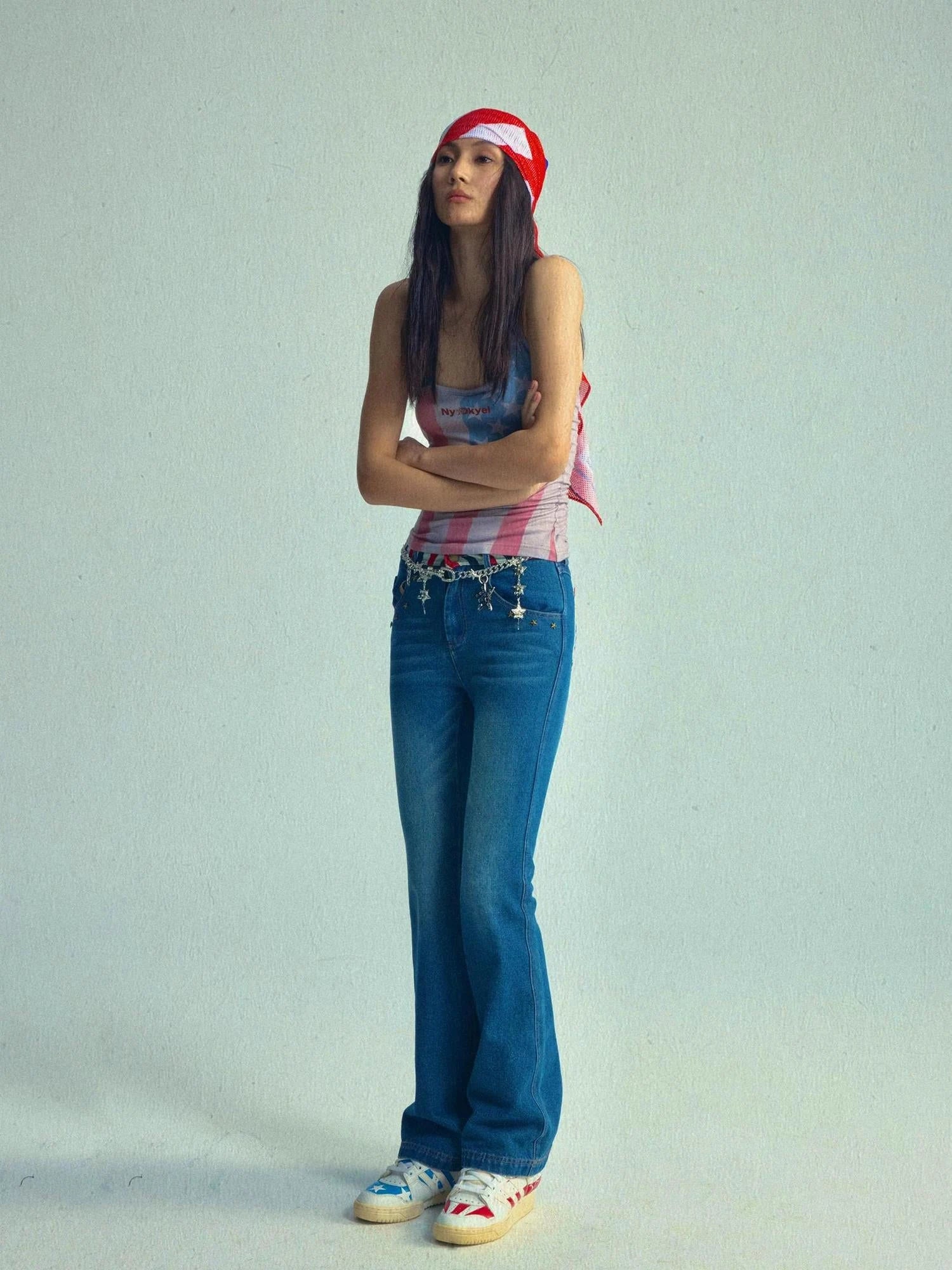Retro Stripe Low Rise Vintage Jeans