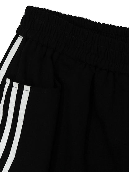 NyDkyel Retro Stripe Trim Denim Jeans Wide Leg