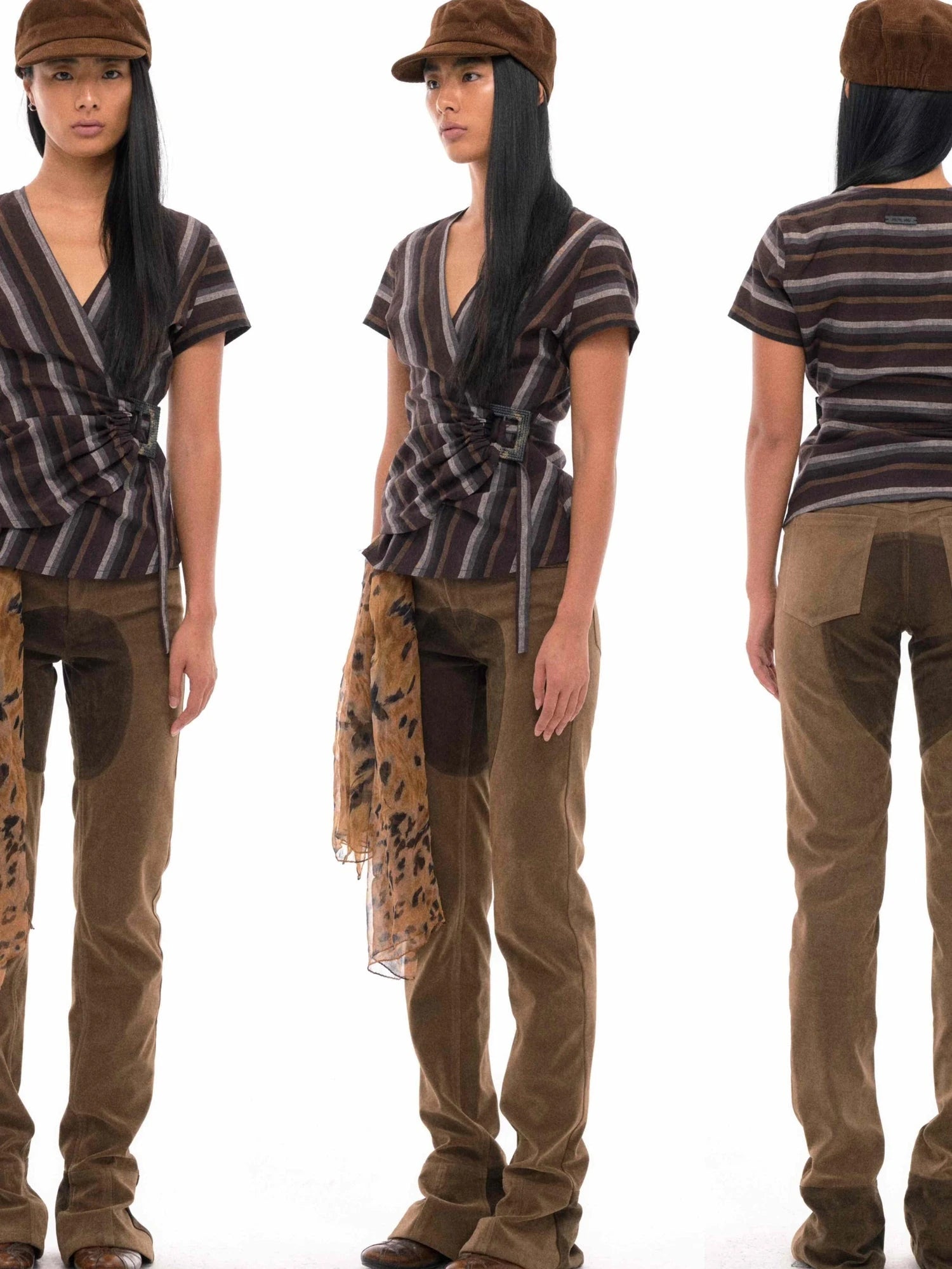 Retro Suede Patch Crotch Flared Equestrian Riding Pants