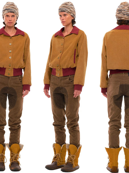 Retro Suede Patch Crotch Flared Equestrian Riding Pants