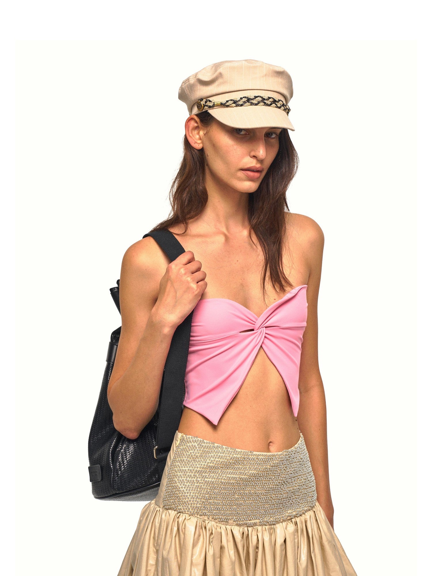 NyDkyel Reversible Cross Twist Knot Cropped Strappy Women&