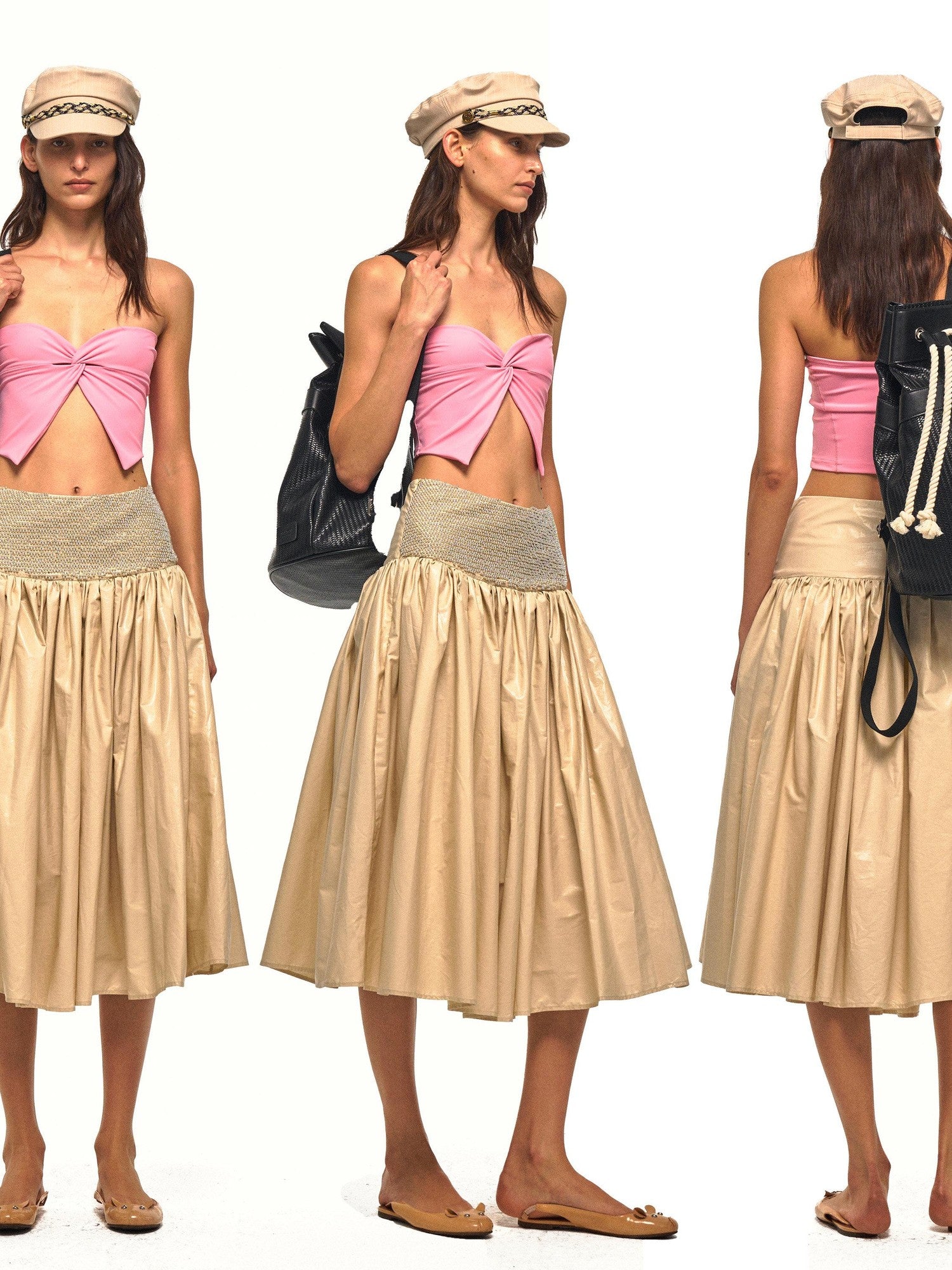 NyDkyel Reversible Cross Twist Knot Cropped Strappy Women&