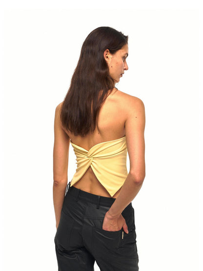 NyDkyel Reversible Cross Twist Knot Cropped Strappy Women&