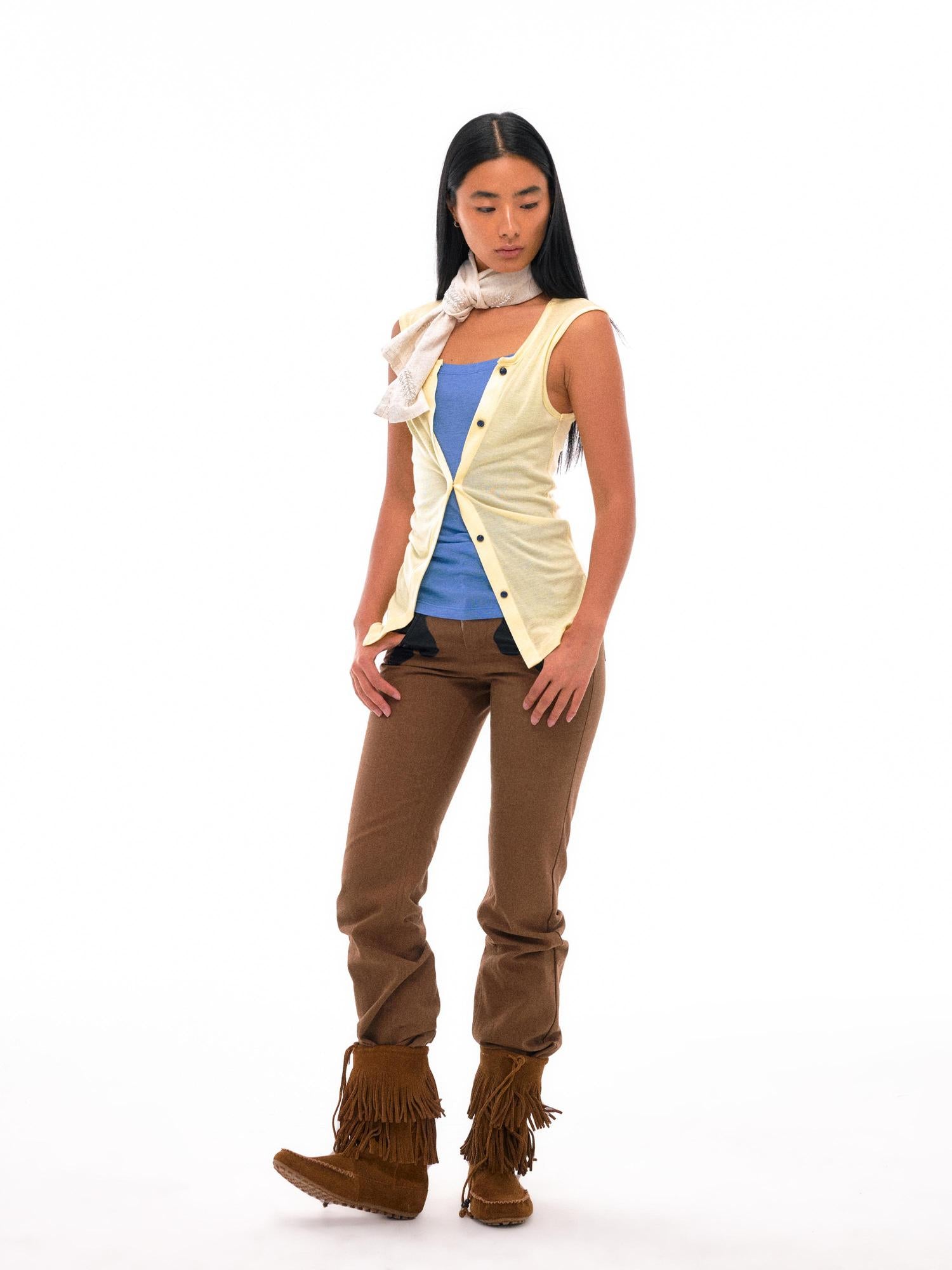 NyDkyel Sleeveless Layered Tank Top In Tencel Wool Blend