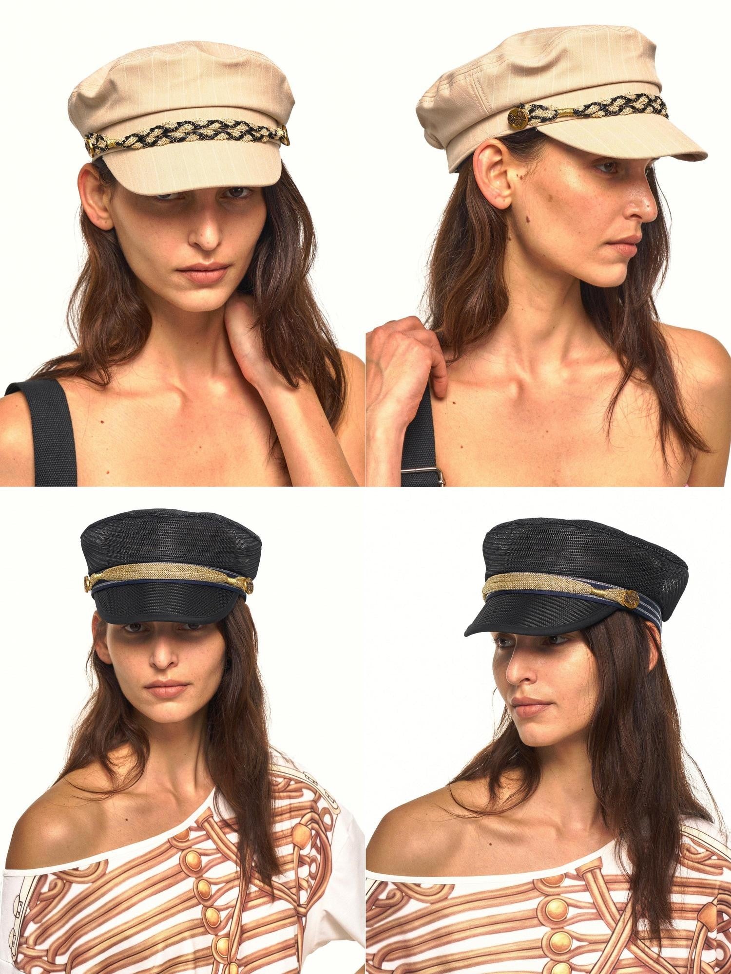 NyDkyel Striped Cutout Gold Decor Military Adjustable Women&