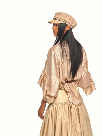 NyDkyel Striped Cutout Gold Decor Military Adjustable Women&