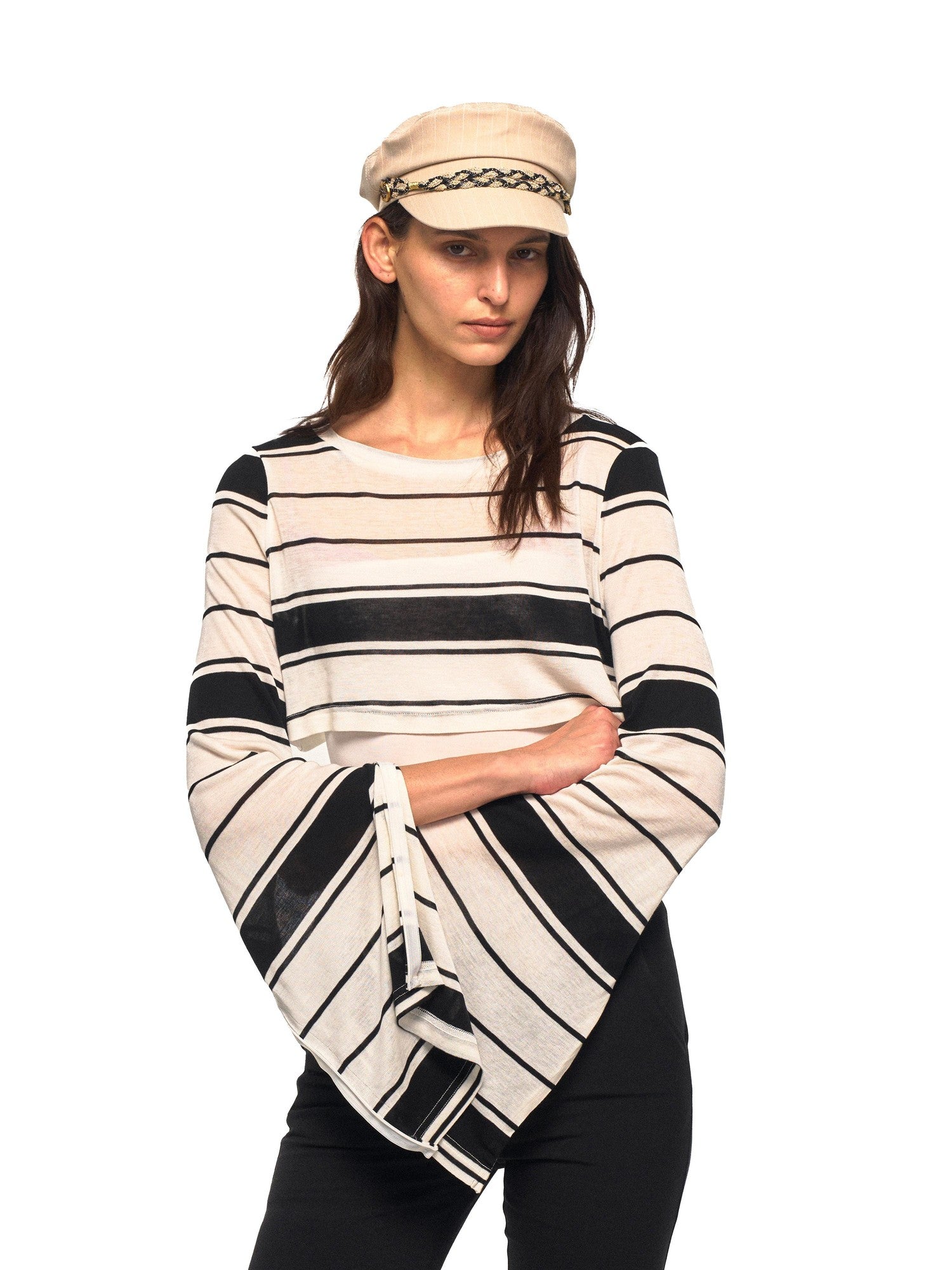 NyDkyel Striped Cutout Gold Decor Military Adjustable Women&