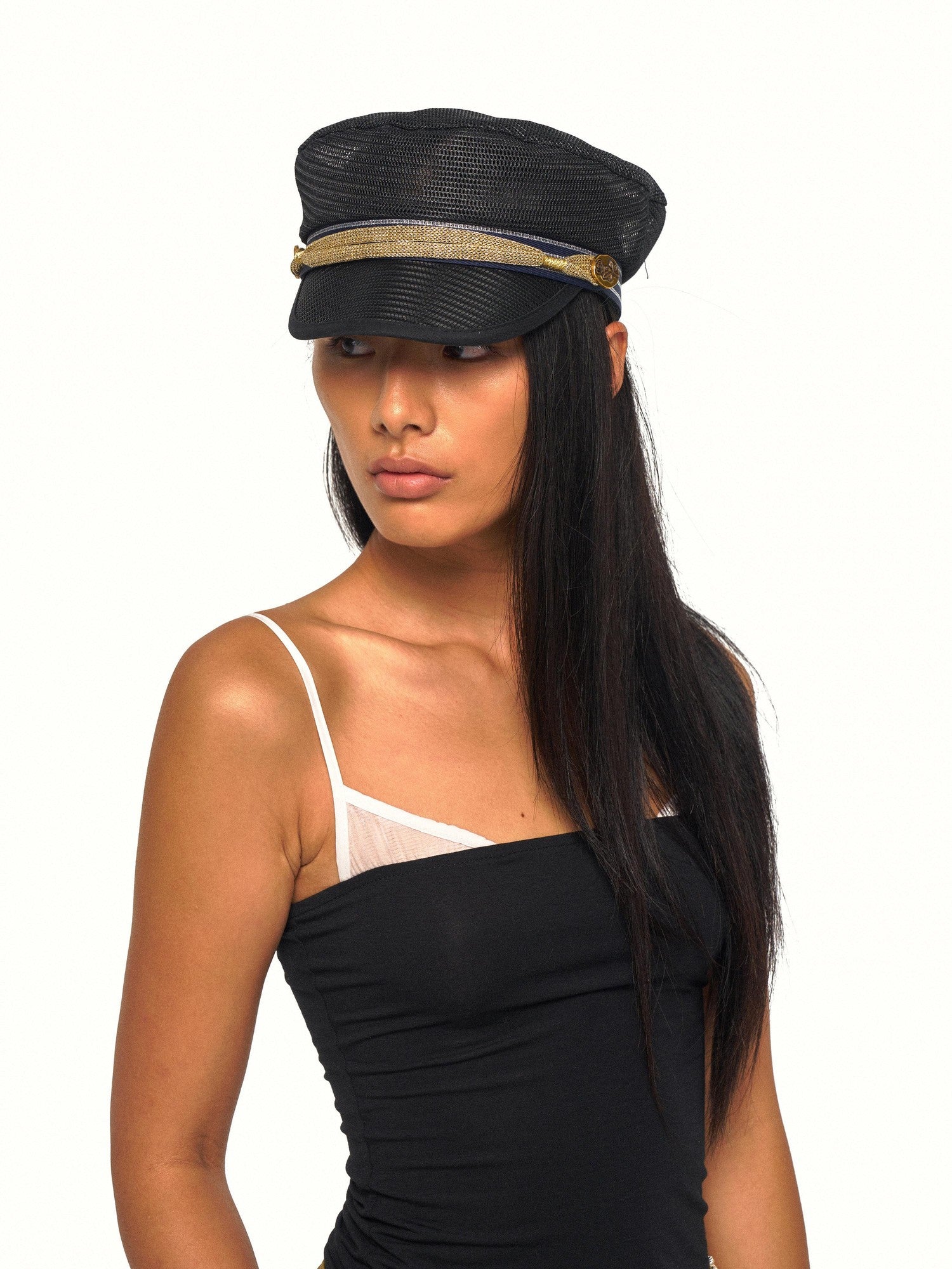 NyDkyel Striped Cutout Gold Decor Military Adjustable Women&