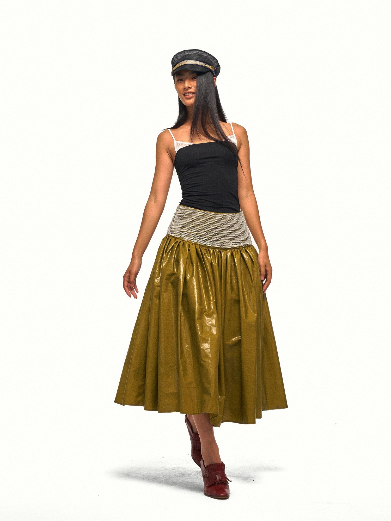 NyDkyel Striped Cutout Gold Decor Military Adjustable Women&