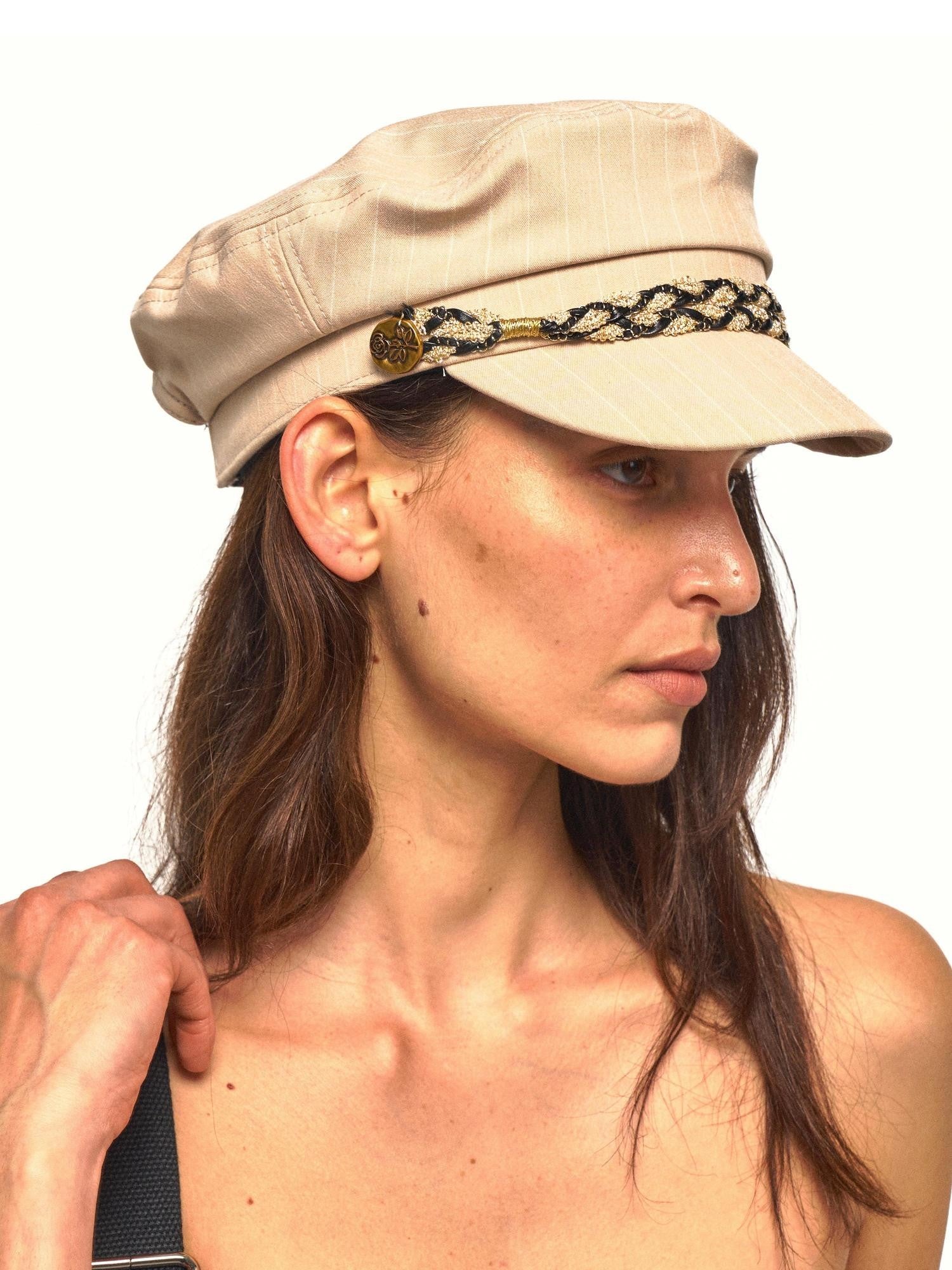 NyDkyel Striped Cutout Gold Decor Military Adjustable Women&