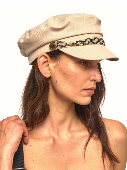 NyDkyel Striped Cutout Gold Decor Military Adjustable Women&