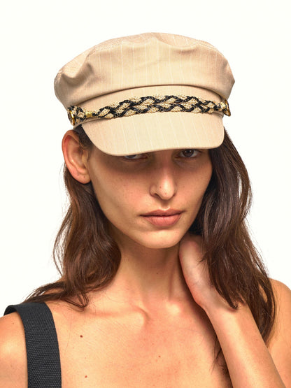 NyDkyel Striped Cutout Gold Decor Military Adjustable Women&