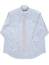 Striped Shirt With Contrast False Tie Detail