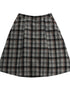 Tartan A Line Knee Length Skirt With Wooden Buttons