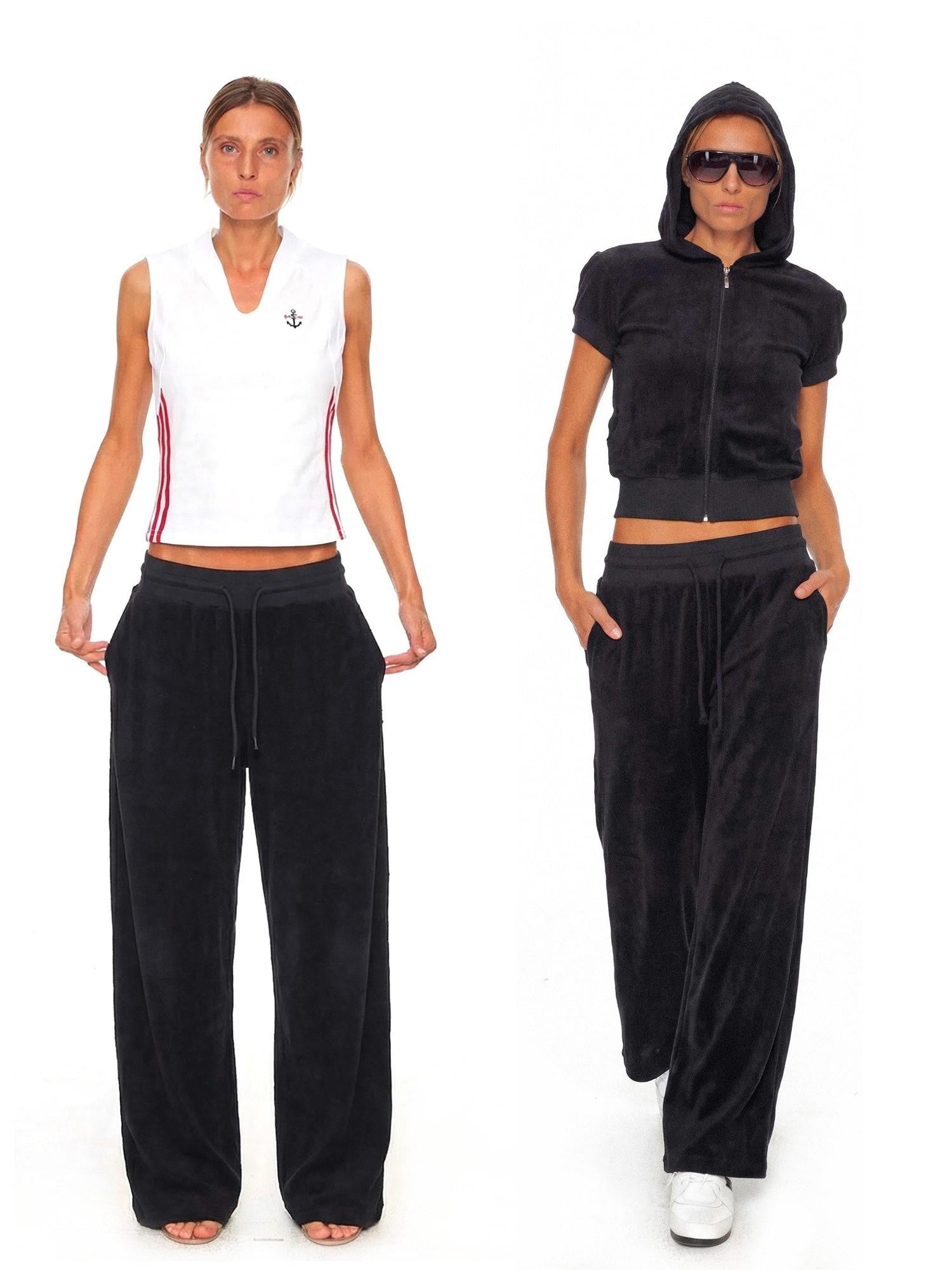 NyDkyel Terry Hooded Short Sleeve Zip High Waist Women&