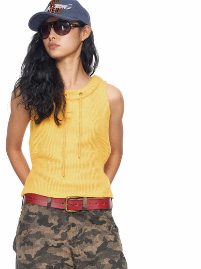 NyDkyel Textured Knit Dual Knot Drawstring Adjustable Women&