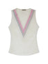 Three Layer Collar Spliced Linen Sleeveless VesT-shirt
