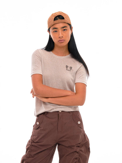 Tribal Feather Print T-shirt In Tencel Blend