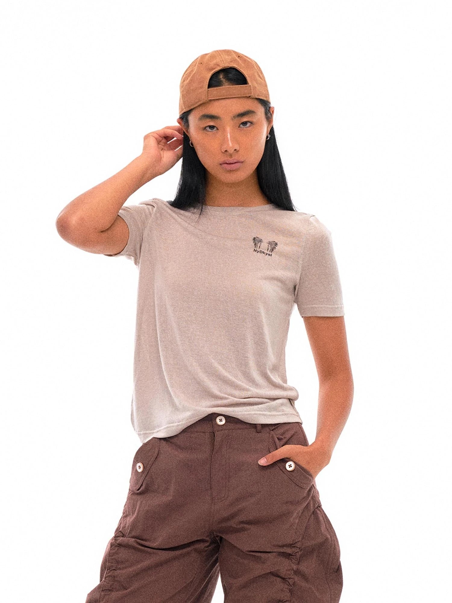 Tribal Feather Print T-shirt In Tencel Blend