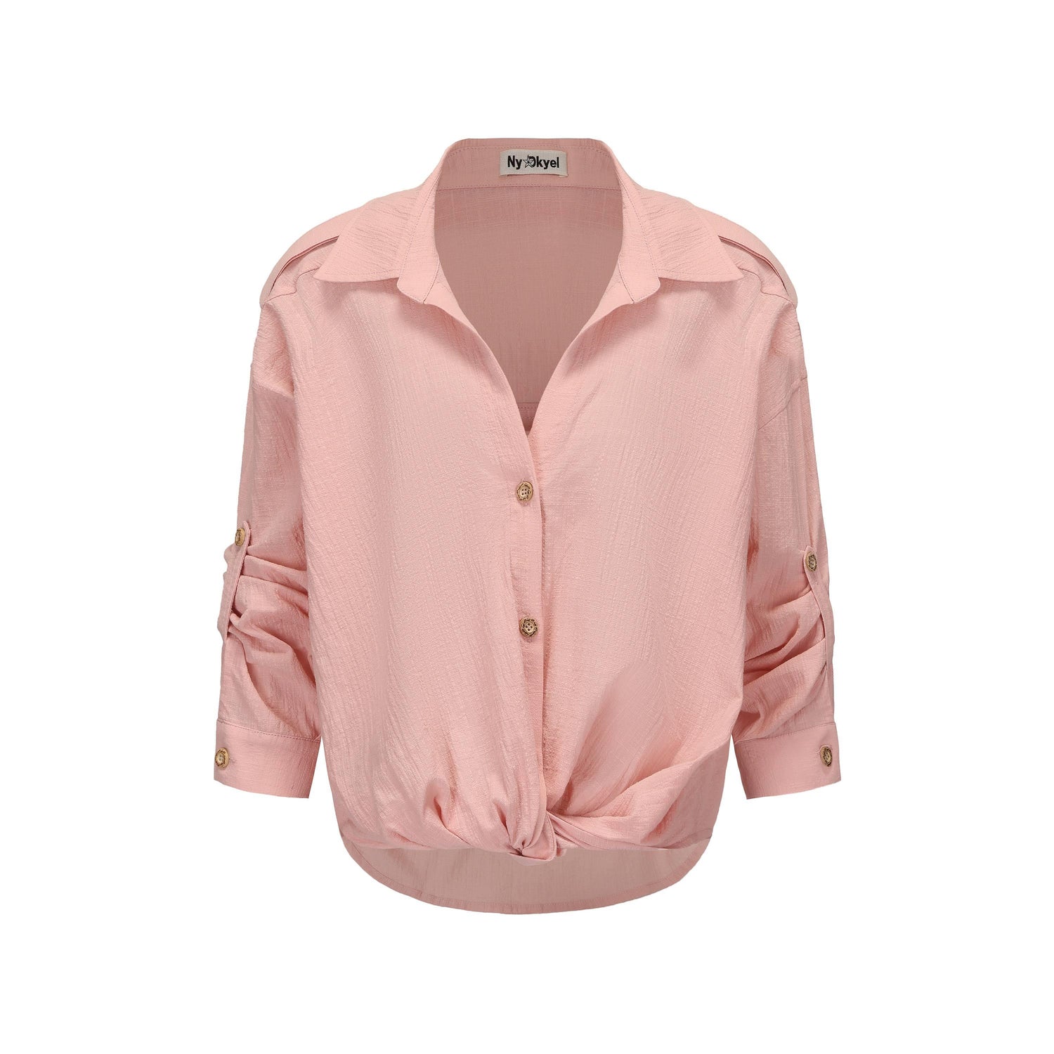 NyDkyel_Twist_Knot_Crinkle_Lapel_Adjustable_Sleeves_Women&