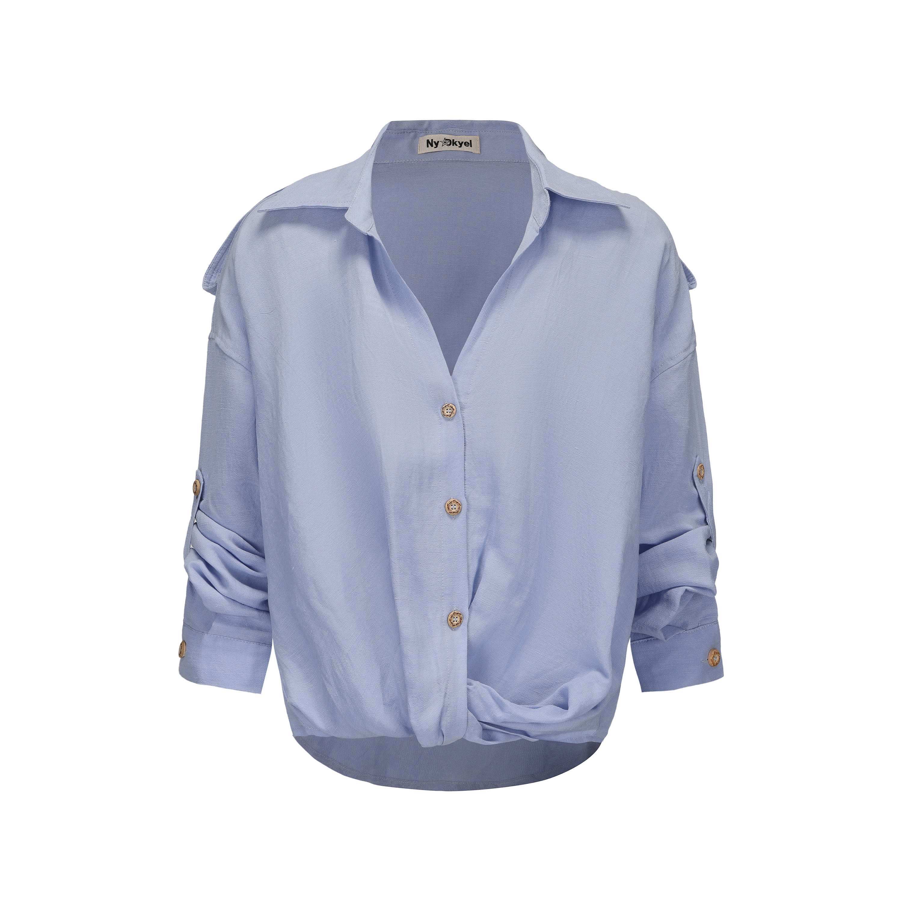 NyDkyel_Twist_Knot_Crinkle_Lapel_Adjustable_Sleeves_Women&