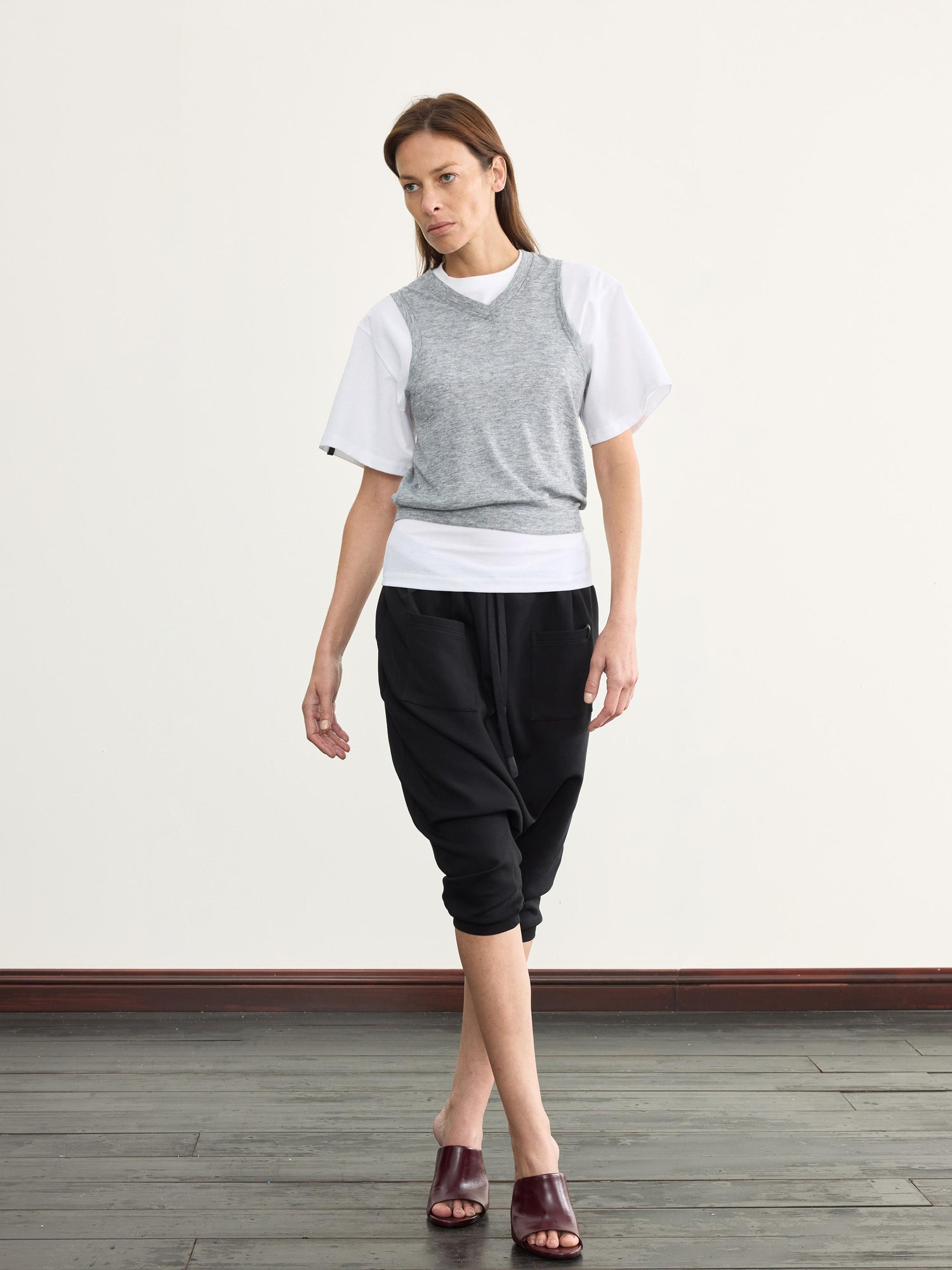 NyDkyel Two Sided Ribbed Crop Tee with Reverse Wear Design