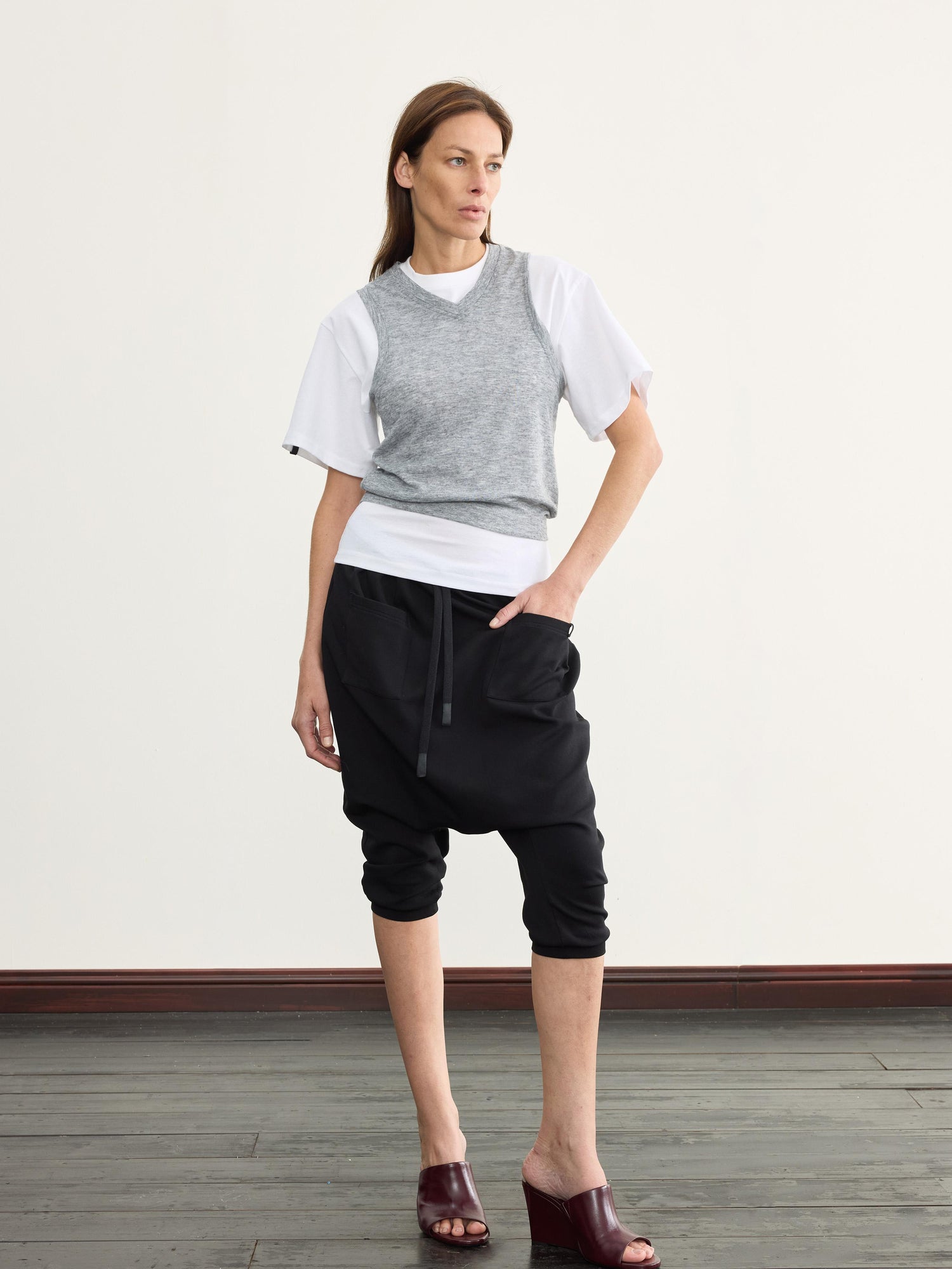 NyDkyel Two Sided Ribbed Crop Tee with Reverse Wear Design