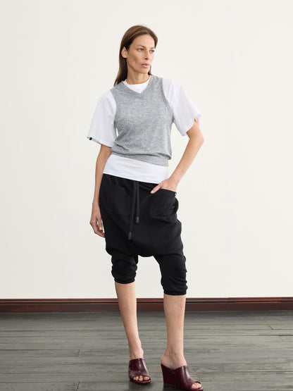 NyDkyel Two Sided Ribbed Crop Tee with Reverse Wear Design
