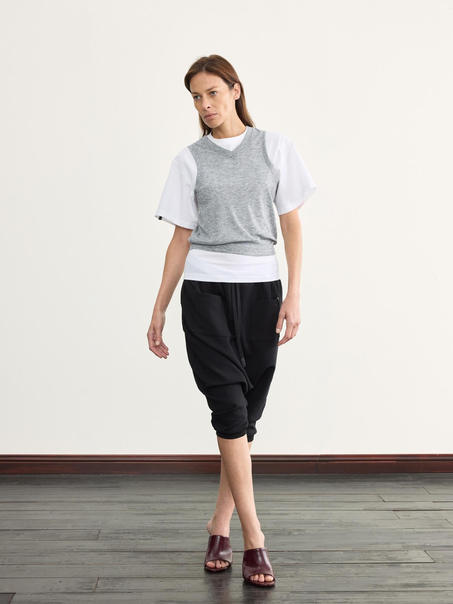 NyDkyel Two Sided Ribbed Crop Tee with Reverse Wear Design
