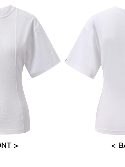NyDkyel Two Sided Ribbed Crop Tee with Reverse Wear Design