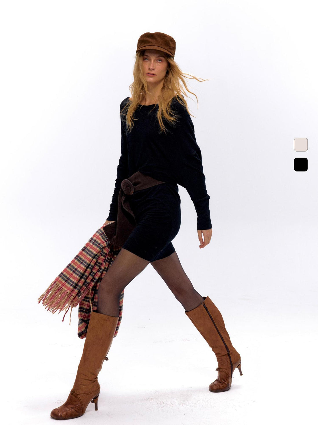 NyDkyel Two Sided Wool Acetate T-shirt Dress