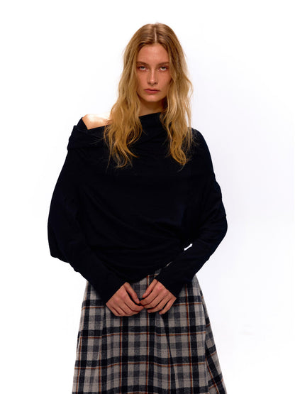 NyDkyel Two Sided Wool Acetate T-shirt Dress