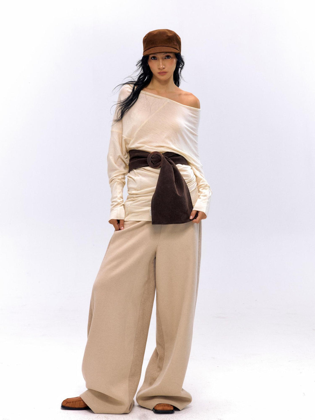 NyDkyel Two Sided Wool Acetate T-shirt Dress