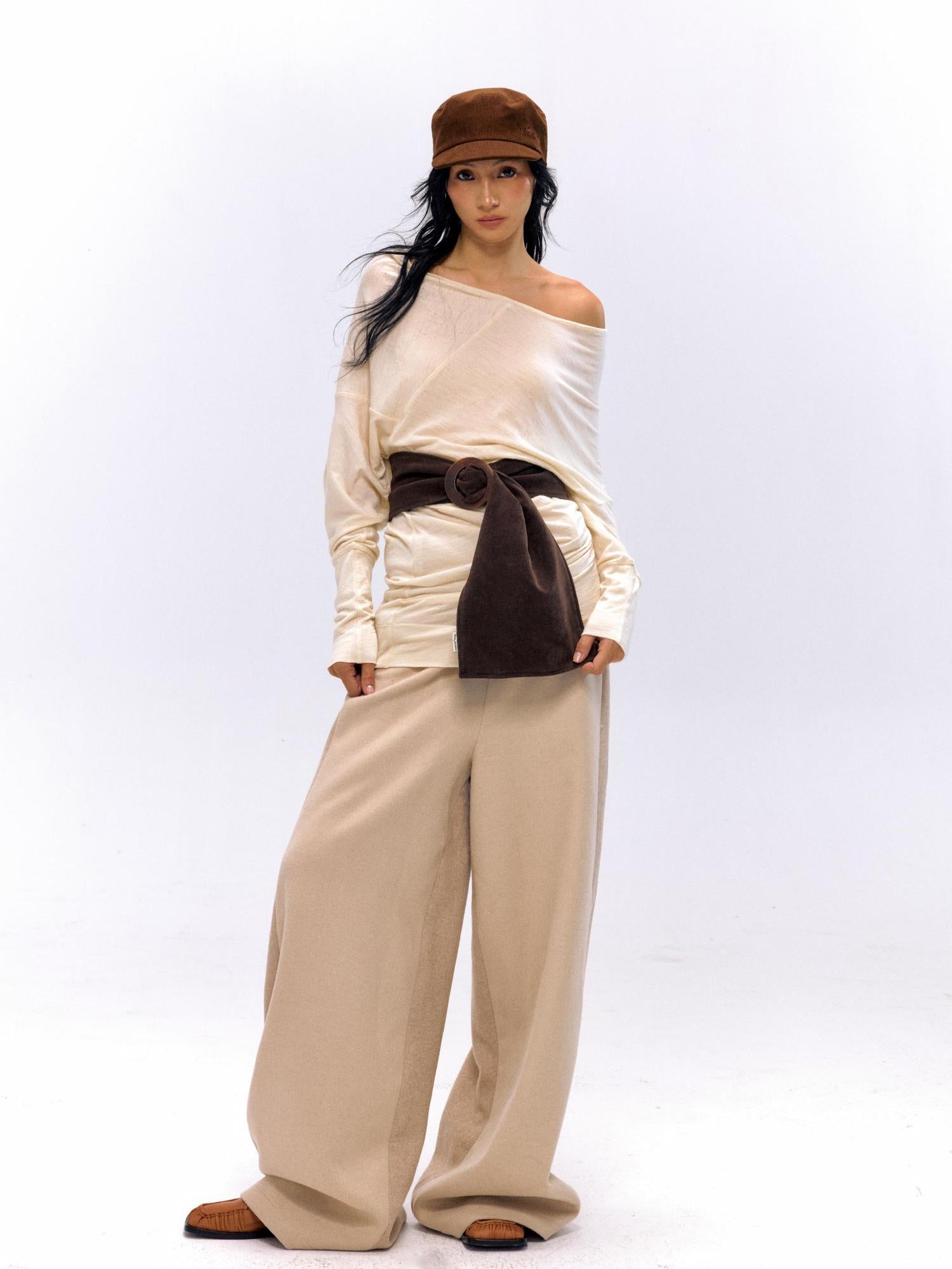 NyDkyel Two Sided Wool Acetate T-shirt Dress