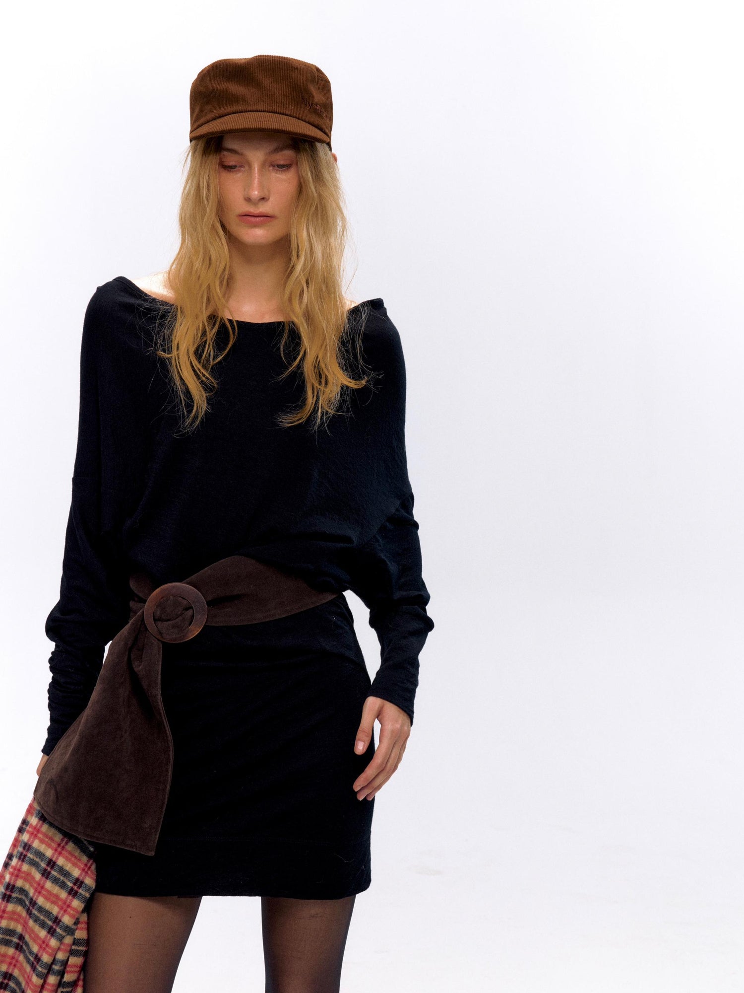 NyDkyel Two Sided Wool Acetate T-shirt Dress