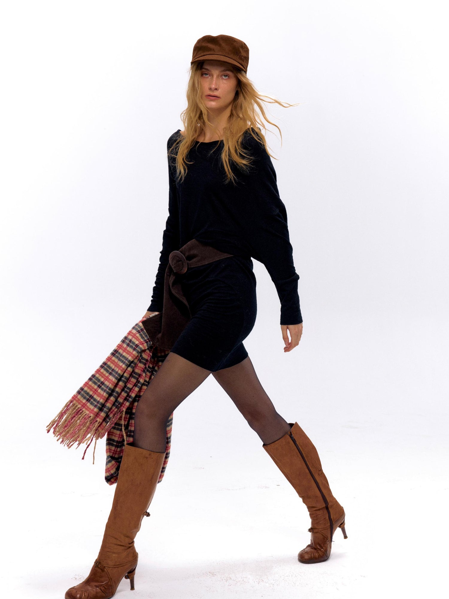 NyDkyel Two Sided Wool Acetate T-shirt Dress