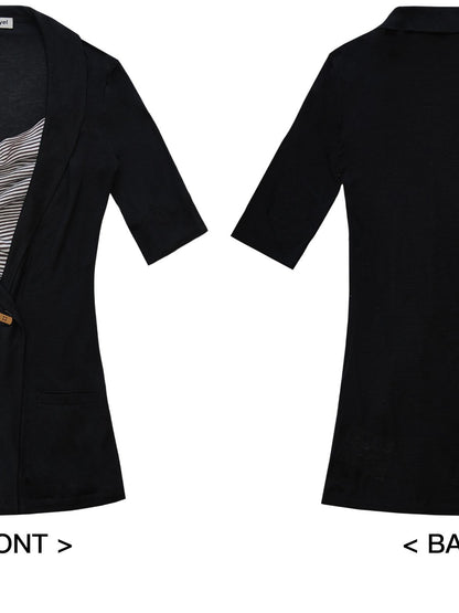 NyDkyel Two Tone Draped Collar Knit Cardigan Dress