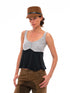 NyDkyel Two Tone Knit Pleated Camisole Top