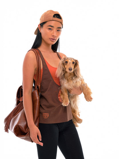 NyDkyel Two Tone U Neck Layered Top With Back Twist Detail