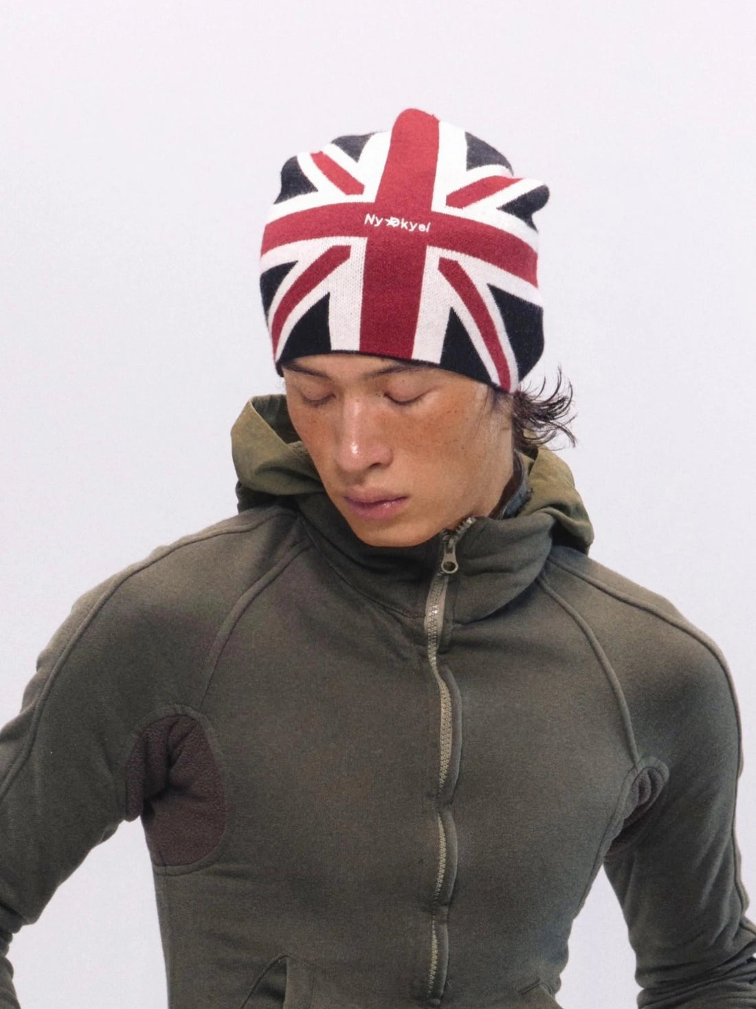 Union Jack Embroidered Knit Beanie