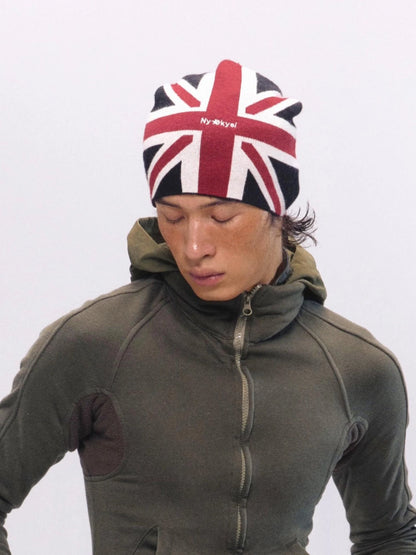 Union Jack Embroidered Knit Beanie