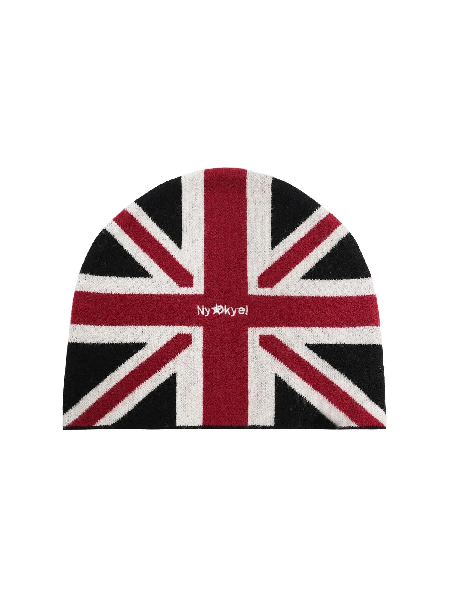 Union Jack Embroidered Knit Beanie