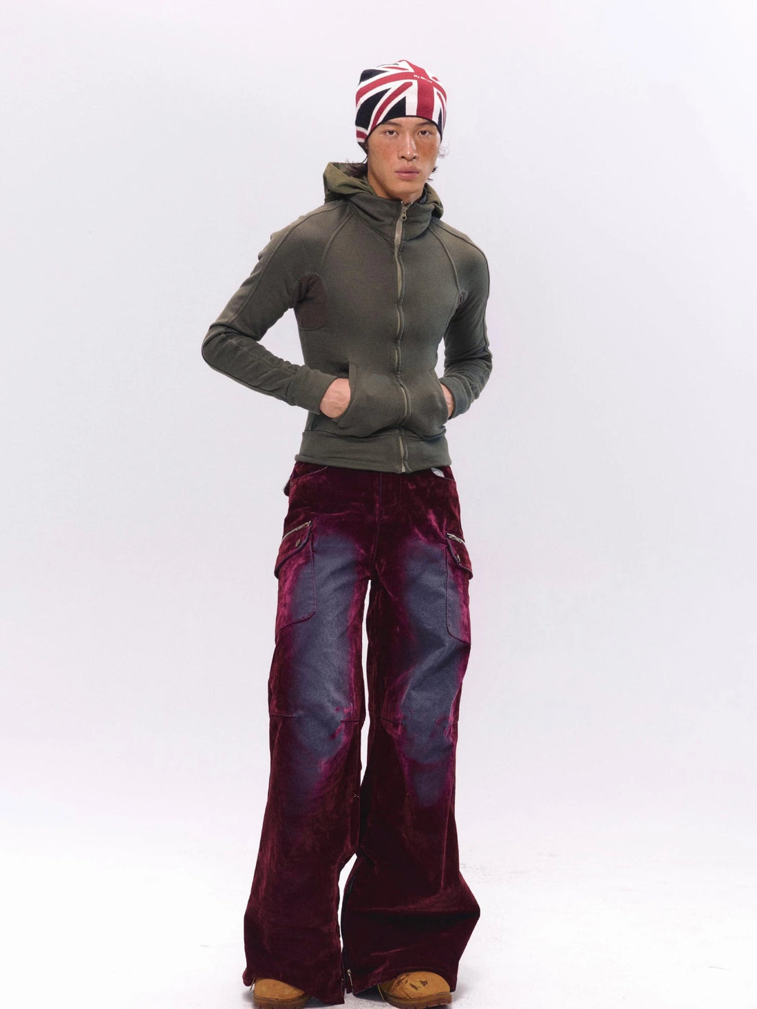 Union Jack Embroidered Knit Beanie