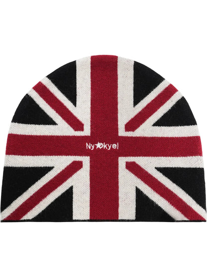 Union Jack Embroidered Knit Beanie
