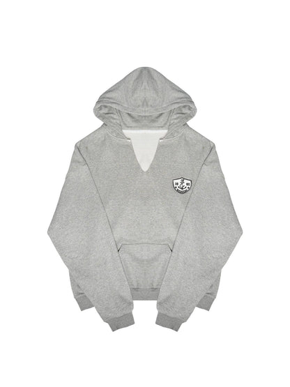 NyDkyel V-Neck Anchor Embroidered Hooded Sweatshirt