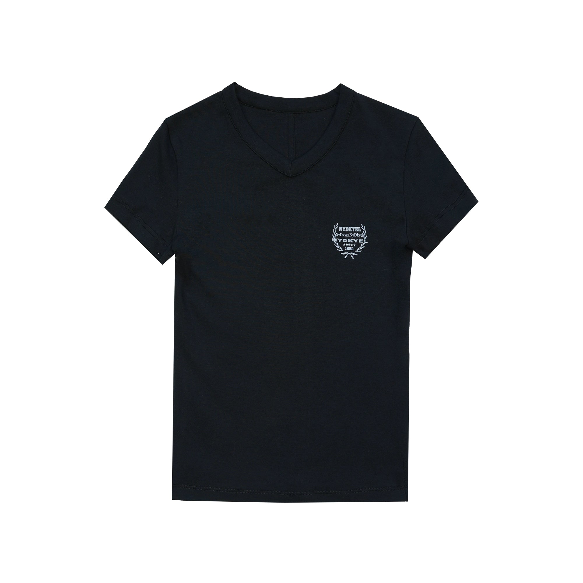 NyDkyel_V-Neck_Fitted_Cotton_T-Shirt_with_Back_Seam_and_Logo_Print_MISSTT