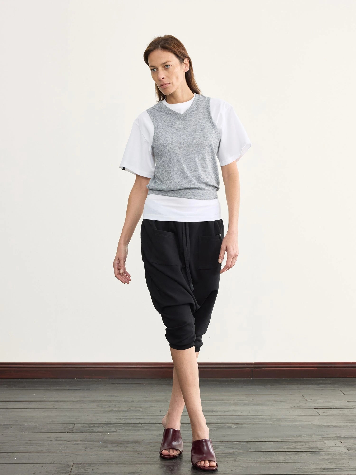 V-Neck Knit Vest For Layering Or Solo Wear