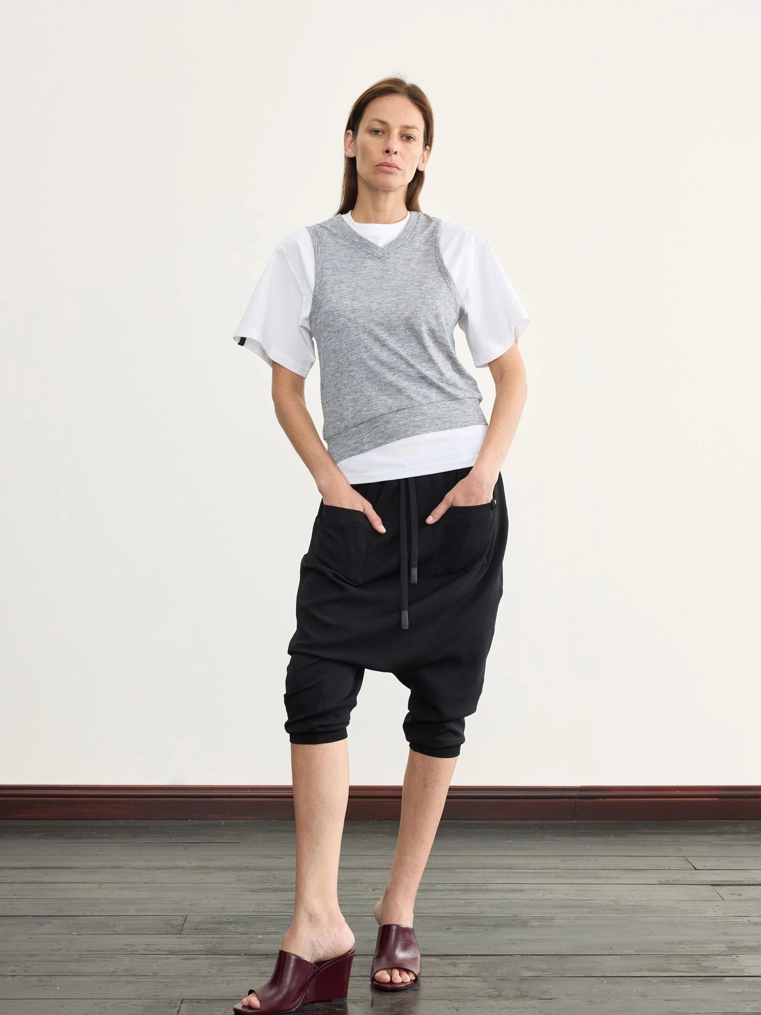 V-Neck Knit Vest For Layering Or Solo Wear