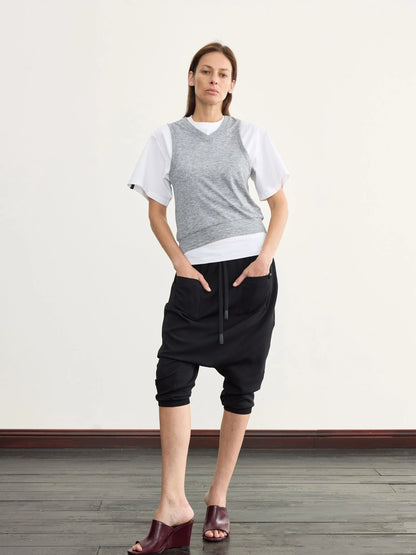 V-Neck Knit Vest For Layering Or Solo Wear